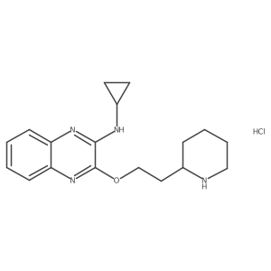N-cyclopropyl-3-(2-(piperidin-2-yl)ethoxy)quinoxalin-2-amine hydrochloride结构式