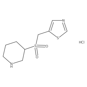 5-((Piperidin-3-ylsulfonyl)methyl)thiazole hydrochloride结构式