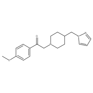 2-(4-((1H-pyrazol-1-yl)methyl)piperidin-1-yl)-1-(4-methoxyphenyl)ethanone结构式