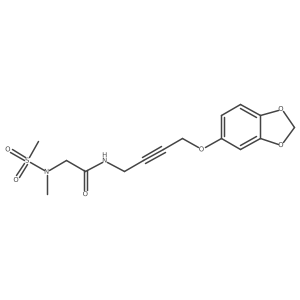 N-(4-(benzo[d][1,3]dioxol-5-yloxy)but-2-yn-1-yl)-2-(N-methylmethylsulfonamido)acetamide结构式