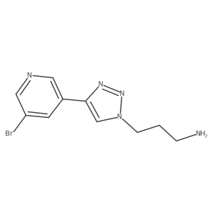 3-[4-(5-bromopyridin-3-yl)-1H-1,2,3-triazol-1-yl]propan-1-amine结构式