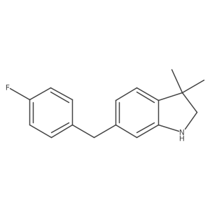 1H-Indole, 6-[(4-fluorophenyl)methyl]-2,3-dihydro-3,3-dimethyl- Structure