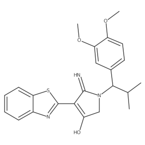 4-(1,3-benzothiazol-2-yl)-1-[1-(3,4-dimethoxyphenyl)-2-methylpropyl]-5-imino-2,5-dihydro-1H-pyrrol-3-ol Structure