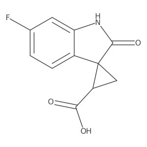 6'-Fluoro-2'-oxo-1',2'-dihydrospiro[cyclopropane-1,3'-indole]-3-carboxylic acid结构式
