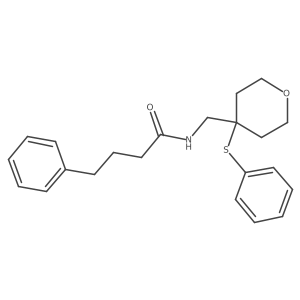 4-phenyl-N-((4-(phenylthio)tetrahydro-2H-pyran-4-yl)methyl)butanamide结构式