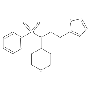 N-(tetrahydro-2H-pyran-4-yl)-N-(2-(thiophen-2-yl)ethyl)benzenesulfonamide Structure