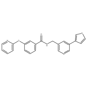 3-(pyridin-2-yloxy)-N-((5-(thiophen-3-yl)pyridin-3-yl)methyl)benzamide结构式