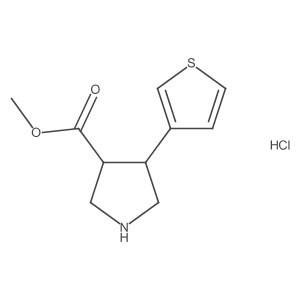 Methyl 4-(thiophen-3-yl)pyrrolidine-3-carboxylate hydrochloride结构式