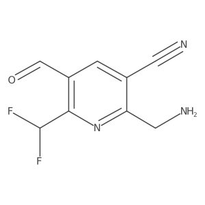 2-(Aminomethyl)-3-cyano-6-(difluoromethyl)pyridine-5-carboxaldehyde Structure
