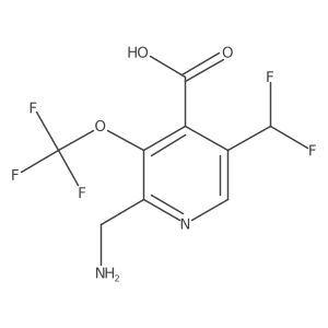 2-(Aminomethyl)-5-(difluoromethyl)-3-(trifluoromethoxy)pyridine-4-carboxylic acid Structure