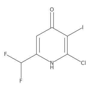2-Chloro-6-(difluoromethyl)-3-iodopyridin-4-ol结构式