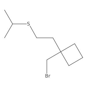 1-(Bromomethyl)-1-[2-(propan-2-ylsulfanyl)ethyl]cyclobutane结构式