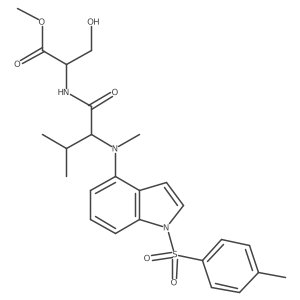 (S)-methyl 3-hydroxy-2-((S)-3-methyl-2-(methyl(1-tosyl-1H-indol-4-yl)amino)butanamido)propanoate Structure