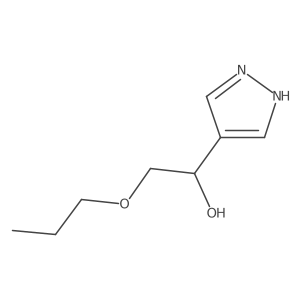 2-propoxy-1-(1H-pyrazol-4-yl)ethan-1-ol结构式