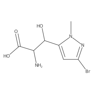 2-amino-3-(3-bromo-1-methyl-1H-pyrazol-5-yl)-3-hydroxypropanoic acid结构式