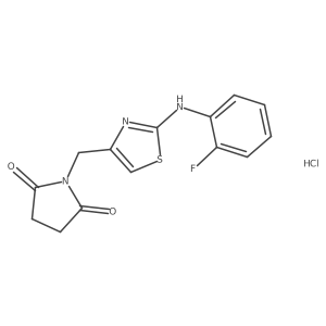 1-((2-((2-Fluorophenyl)amino)thiazol-4-yl)methyl)pyrrolidine-2,5-dione hydrochloride Structure