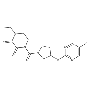 1-Ethyl-4-(3-((5-fluoropyrimidin-2-yl)oxy)pyrrolidine-1-carbonyl)piperazine-2,3-dione结构式