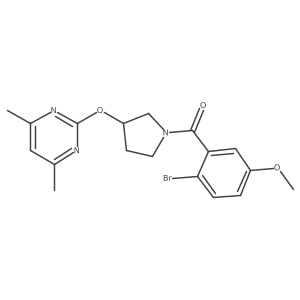 (2-Bromo-5-methoxyphenyl)(3-((4,6-dimethylpyrimidin-2-yl)oxy)pyrrolidin-1-yl)methanone结构式