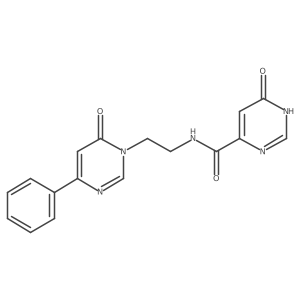 6-hydroxy-N-(2-(6-oxo-4-phenylpyrimidin-1(6H)-yl)ethyl)pyrimidine-4-carboxamide结构式