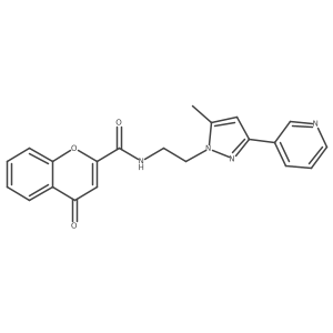 N-(2-(5-methyl-3-(pyridin-3-yl)-1H-pyrazol-1-yl)ethyl)-4-oxo-4H-chromene-2-carboxamide结构式