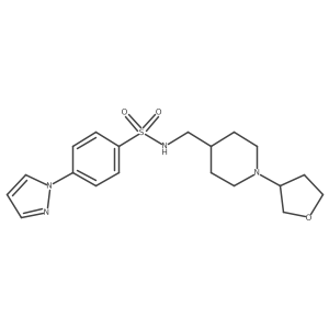 4-(1H-pyrazol-1-yl)-N-((1-(tetrahydrofuran-3-yl)piperidin-4-yl)methyl)benzenesulfonamide结构式