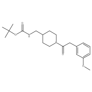 Tert-butyl ((1-(2-(3-methoxyphenyl)acetyl)piperidin-4-yl)methyl)carbamate结构式