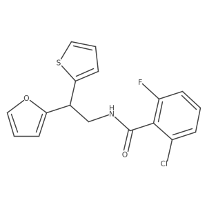 2-chloro-6-fluoro-N-[2-(furan-2-yl)-2-(thiophen-2-yl)ethyl]benzamide结构式