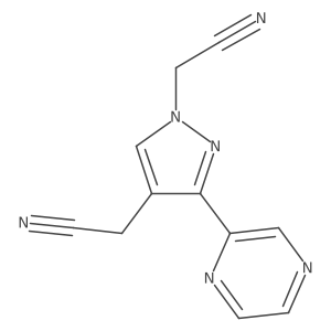 2,2'-(3-(pyrazin-2-yl)-1H-pyrazole-1,4-diyl)diacetonitrile结构式