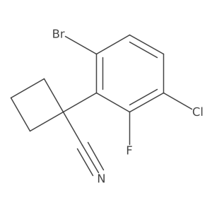 1-(6-Bromo-3-chloro-2-fluorophenyl)cyclobutane-1-carbonitrile Structure