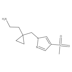 2-{1-[(4-methanesulfonyl-1H-pyrazol-1-yl)methyl]cyclopropyl}ethan-1-amine Structure