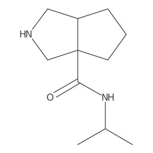 rac-(3aR,6aR)-N-(propan-2-yl)-octahydrocyclopenta[c]pyrrole-3a-carboxamide结构式