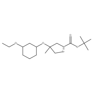 tert-butyl N-{3-bromo-2-[(3-ethoxycyclohexyl)oxy]-2-methylpropyl}carbamate Structure