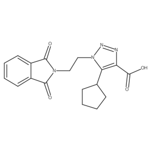 5-cyclopentyl-1-[2-(1,3-dioxo-2,3-dihydro-1H-isoindol-2-yl)ethyl]-1H-1,2,3-triazole-4-carboxylic acid结构式