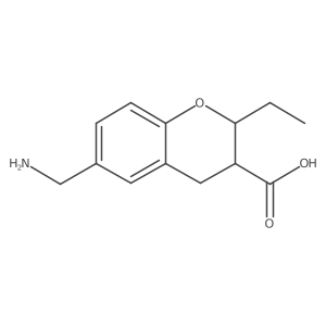 6-(aminomethyl)-2-ethyl-3,4-dihydro-2H-1-benzopyran-3-carboxylic acid Structure