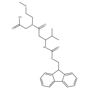 2-[(3S)-3-({[(9H-fluoren-9-yl)methoxy]carbonyl}amino)-4-methyl-N-[2-(methylsulfanyl)ethyl]pentanamido]acetic acid Structure