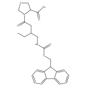 (4R)-3-{3-[({[(9H-fluoren-9-yl)methoxy]carbonyl}amino)methyl]pentanoyl}-1,3-thiazolidine-4-carboxylic acid结构式