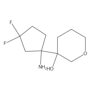 3-(1-Amino-3,3-difluorocyclopentyl)oxan-3-ol结构式