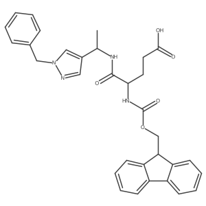 4-{[1-(1-benzyl-1H-pyrazol-4-yl)ethyl]carbamoyl}-4-({[(9H-fluoren-9-yl)methoxy]carbonyl}amino)butanoic acid Structure