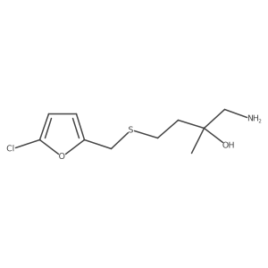 1-Amino-4-{[(5-chlorofuran-2-yl)methyl]sulfanyl}-2-methylbutan-2-ol结构式