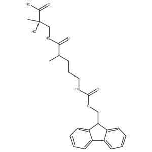 3-[5-({[(9H-fluoren-9-yl)methoxy]carbonyl}amino)-2-methylpentanamido]-2-hydroxy-2-methylpropanoic acid结构式