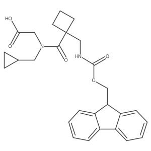 2-[N-(cyclopropylmethyl)-1-{1-[({[(9H-fluoren-9-yl)methoxy]carbonyl}amino)methyl]cyclobutyl}formamido]acetic acid Structure