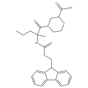 4-[2-({[(9H-fluoren-9-yl)methoxy]carbonyl}amino)-3-methoxy-2-methylpropanoyl]morpholine-2-carboxylic acid结构式
