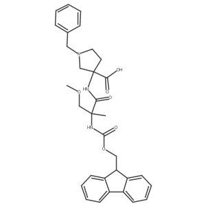 1-benzyl-3-[2-({[(9H-fluoren-9-yl)methoxy]carbonyl}amino)-2-(methoxymethyl)propanamido]pyrrolidine-3-carboxylic acid Structure
