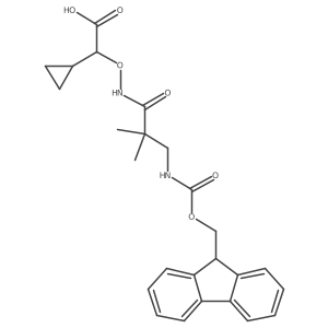 2-cyclopropyl-2-{[3-({[(9H-fluoren-9-yl)methoxy]carbonyl}amino)-2,2-dimethylpropanamido]oxy}acetic acid结构式