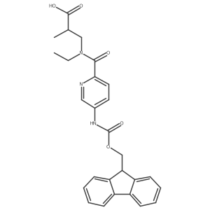 3-{N-ethyl-1-[5-({[(9H-fluoren-9-yl)methoxy]carbonyl}amino)pyridin-2-yl]formamido}-2-methylpropanoic acid结构式