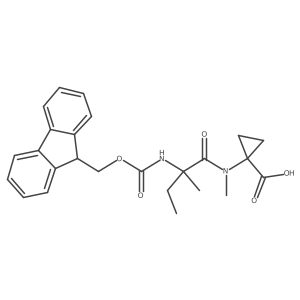 1-[2-({[(9H-fluoren-9-yl)methoxy]carbonyl}amino)-N,2-dimethylbutanamido]cyclopropane-1-carboxylic acid结构式