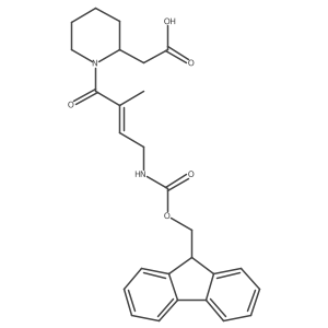 2-{1-[4-({[(9H-fluoren-9-yl)methoxy]carbonyl}amino)-2-methylbut-2-enoyl]piperidin-2-yl}acetic acid结构式