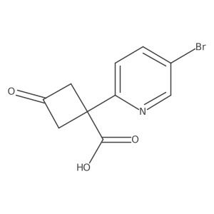 1-(5-Bromopyridin-2-yl)-3-oxocyclobutane-1-carboxylic acid Structure