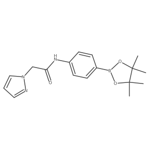 2-(1H-pyrazol-1-yl)-N-(4-(4,4,5,5-tetramethyl-1,3,2-dioxaborolan-2-yl)phenyl)acetamide Structure
