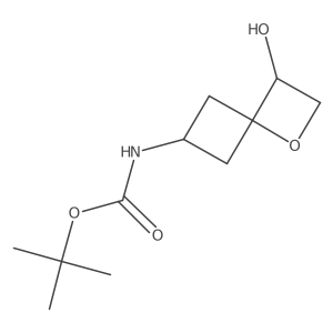tert-Butyl (3-hydroxy-1-oxaspiro[3.3]heptan-6-yl)carbamate结构式